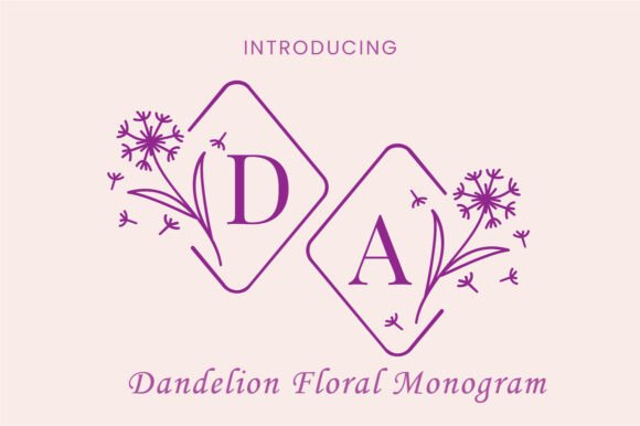 Dandelion Floral Monogram Font